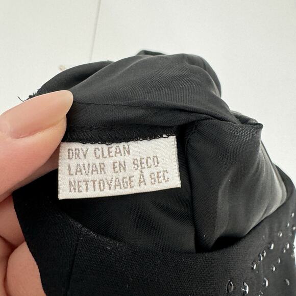 Vintage Jones New York Womens Dress 12 Black Beaded Midi Babydoll Whimsigoth - Picture 12 of 12